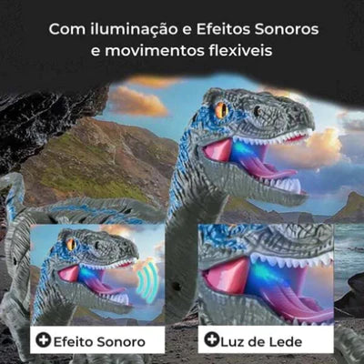 Brinquedos de dinossauro com controle remoto com (sons de rugido)