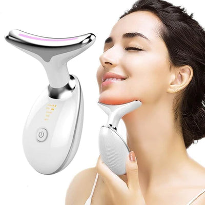 Massageador Rejuvenescedor com LED para Rosto e Pescoço