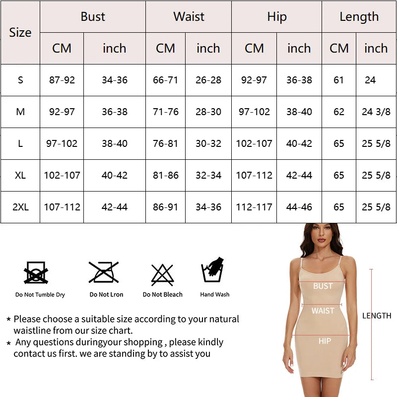 Seamless Shapewear Control Slips for Under Dresses Women Smooth Body Shaper Tummy Control Full Slip Slimming Cami Slip